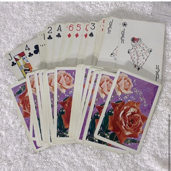 Vintage  Rose Flower Two Deck Playing Cards - Picture 6 of 9
